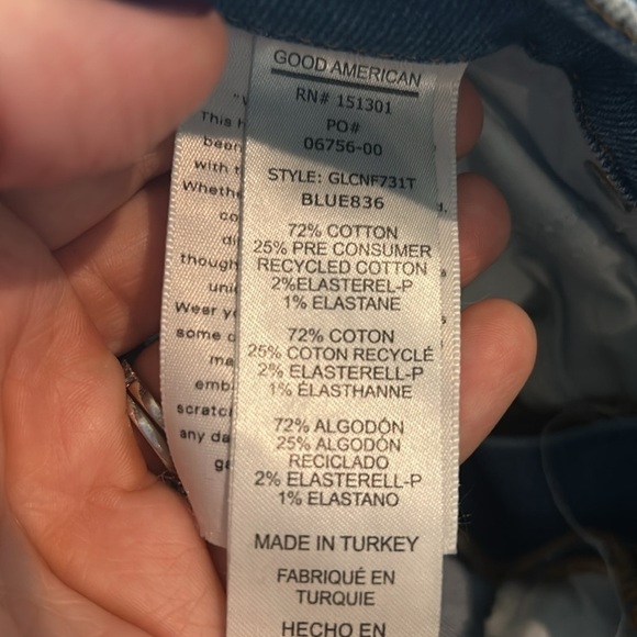 EUC Good American Good Legs High Rise Crop Distressed Size 12/31 style GLCNF73IT - Picture 10 of 10